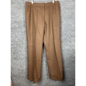 J. Crew Wool Blend Pants Vintage Women's Brown Size 10 Cuffed Hem